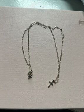 Delicate Silver Cross Pendant Necklace